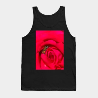 Bee bedded in a red rose Tank Top